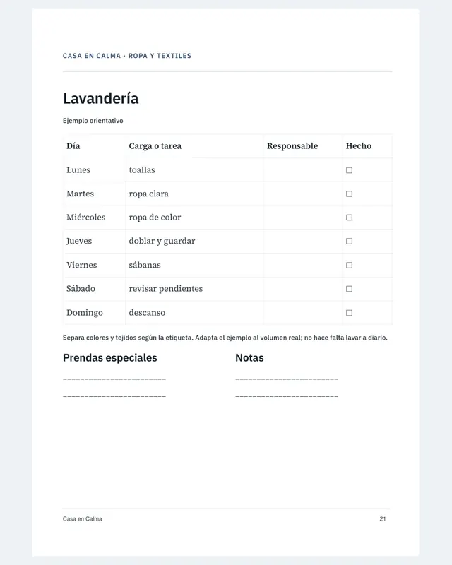 Página 21, lavandería por día