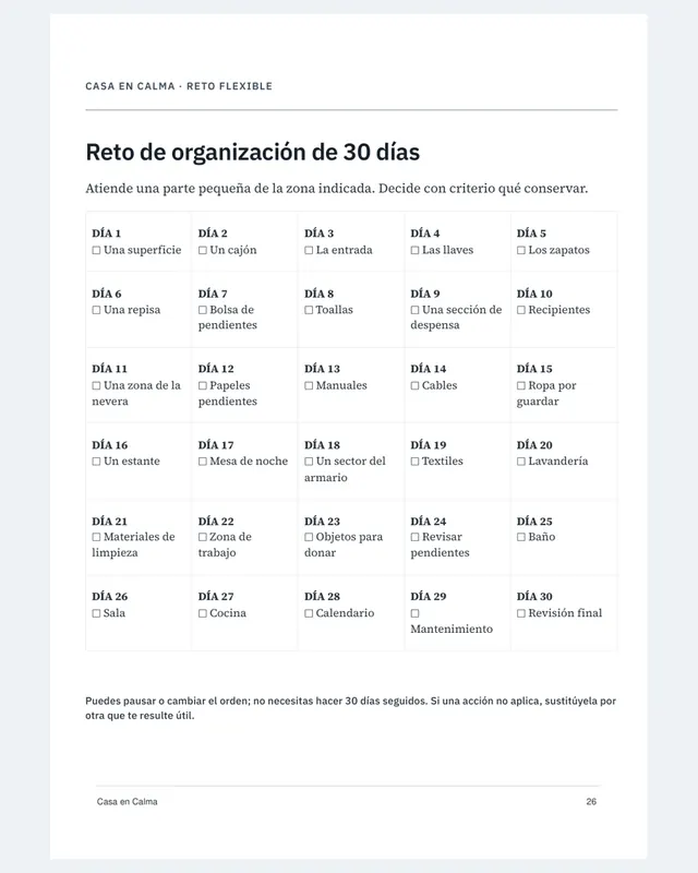 Página 26, reto de 30 días